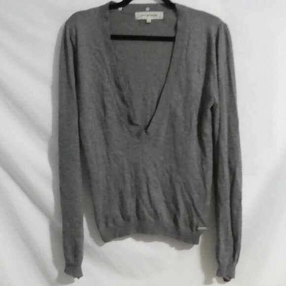 CONTEMPORAINE - Simons Exclusive | small | Grey V-Neck Lightweight Sweater - Picture 1 of 15
